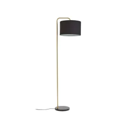 Lindby Gang|Gulvlamper > gulvlampe Hillary, sort/guld, marmor, 153 cm