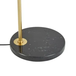 Lindby Gang|Gulvlamper > gulvlampe Hillary, sort/guld, marmor, 153 cm