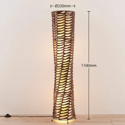 Lindby Gang|Gulvlamper > gulvlampe Joas, 110 cm, papir, tekstil, brun