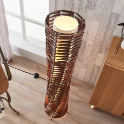 Lindby Gang|Gulvlamper > gulvlampe Joas, 110 cm, papir, tekstil, brun