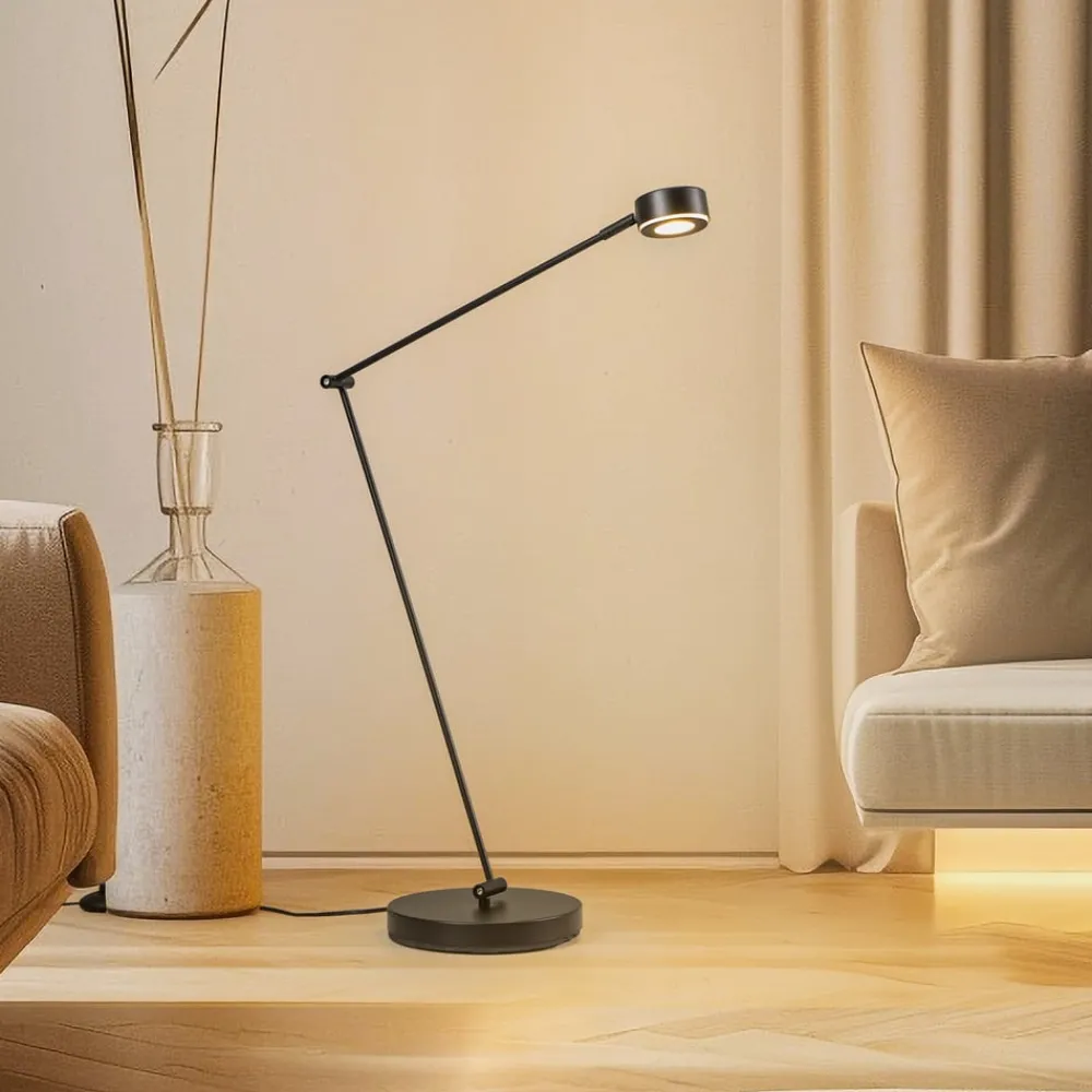 Arbejdsrum/Kontor|Gulvlamper ^ Lindby gulvlampe Jyla, sort, 4000K, GX53, jern