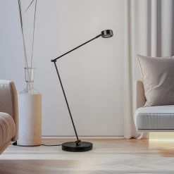 Arbejdsrum/Kontor|Gulvlamper ^ Lindby gulvlampe Jyla, sort, 4000K, GX53, jern
