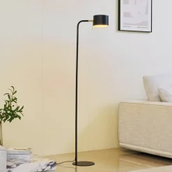 Lindby Gulvlamper > gulvlampe Kaida, sort, metal