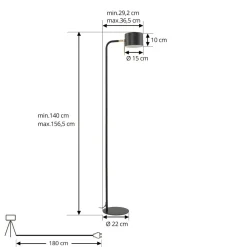Lindby Gulvlamper > gulvlampe Kaida, sort, metal