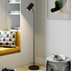 Gulvlamper|Gulvlamper ^ Lindby gulvlampe Karoli, sort, 156 cm, metal, fleksibel arm