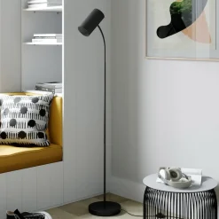 Gulvlamper|Gulvlamper ^ Lindby gulvlampe Karoli, sort, 156 cm, metal, fleksibel arm