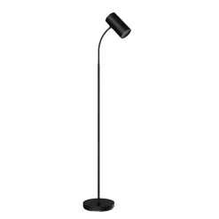 Gulvlamper|Gulvlamper ^ Lindby gulvlampe Karoli, sort, 156 cm, metal, fleksibel arm