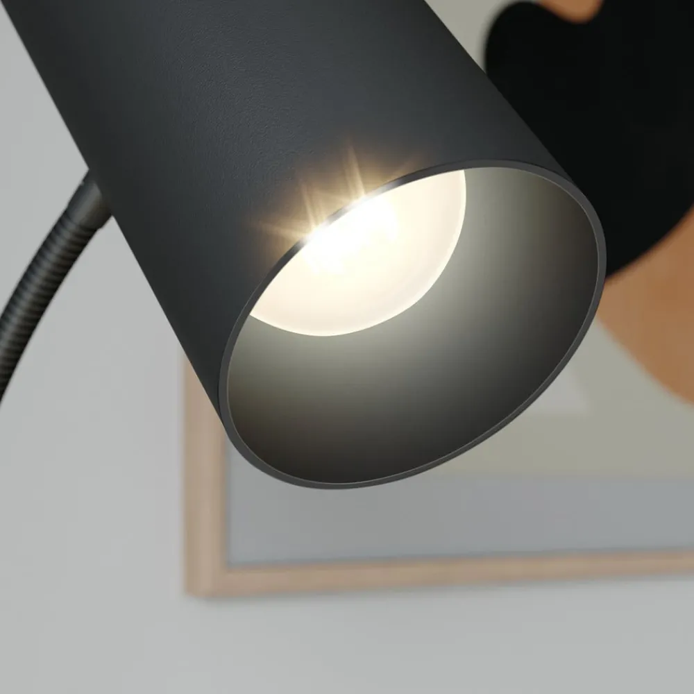 Gulvlamper|Gulvlamper ^ Lindby gulvlampe Karoli, sort, 156 cm, metal, fleksibel arm