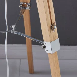 Lindby Gang|Gulvlamper > gulvlampe Katie, 162 cm, hvid, tekstil, træ, stativ