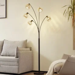 Lindby Gulvlamper|Gulvlamper > gulvlampe Lielle, naturlig bambus, 5 lyskilder, 190 cm