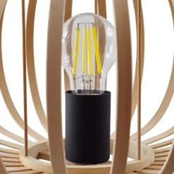 Gulvlamper ^ Lindby gulvlampe Lielle, naturlig bambus, Ø 40 cm