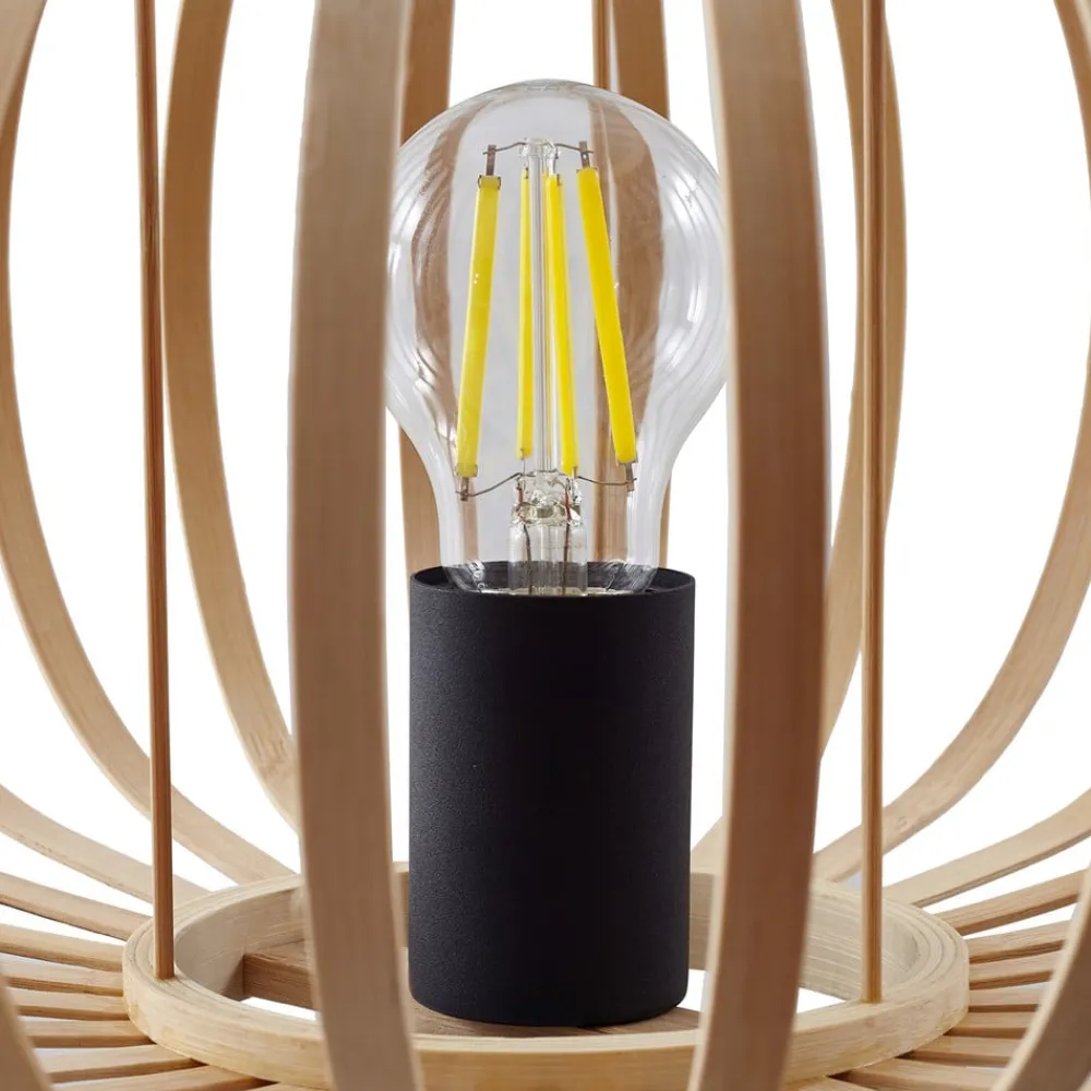 Gulvlamper ^ Lindby gulvlampe Lielle, naturlig bambus, Ø 40 cm