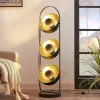 Lindby Gulvlamper|Gulvlamper > gulvlampe Muriel, 3 lyskilder, sort/guld, metal