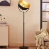 Lindby Gulvlamper|Gulvlamper > gulvlampe Muriel, 1 lyskilde, sort/guld, metal