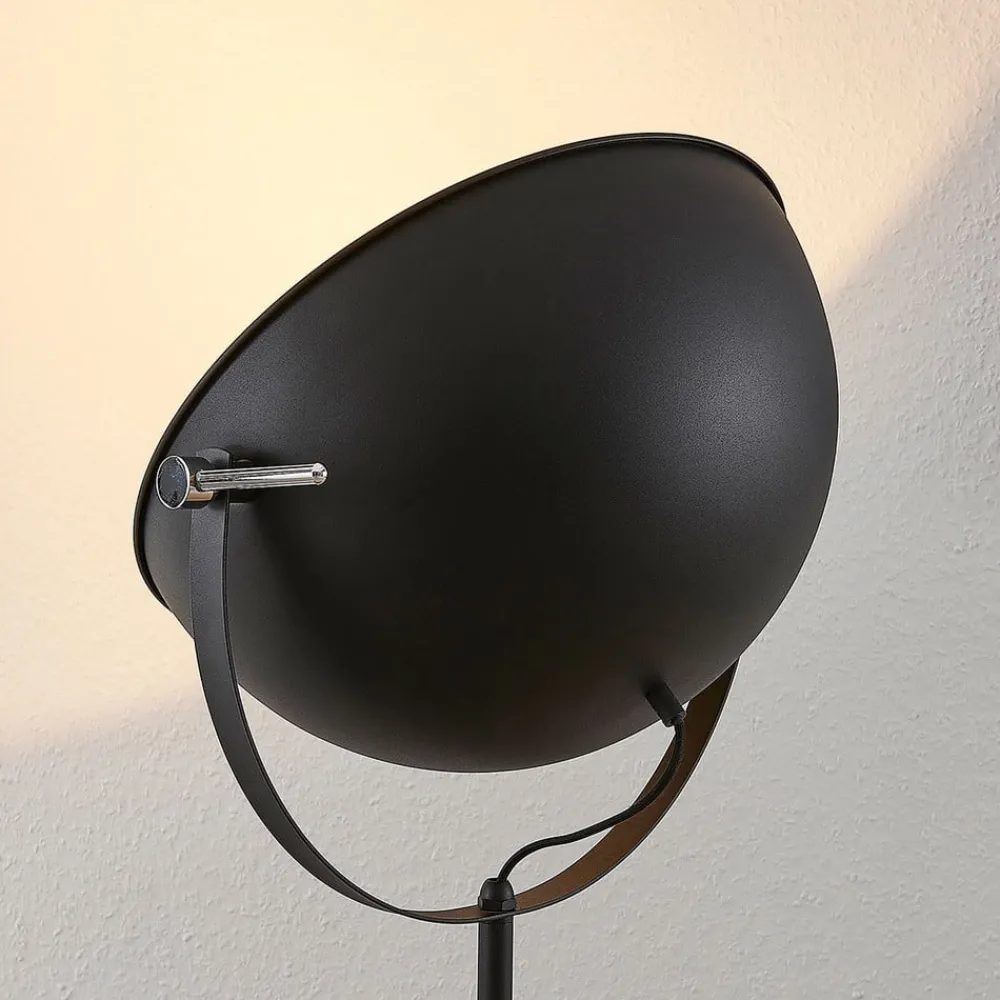 Lindby Gulvlamper|Gulvlamper > gulvlampe Muriel, 1 lyskilde, sort/guld, metal
