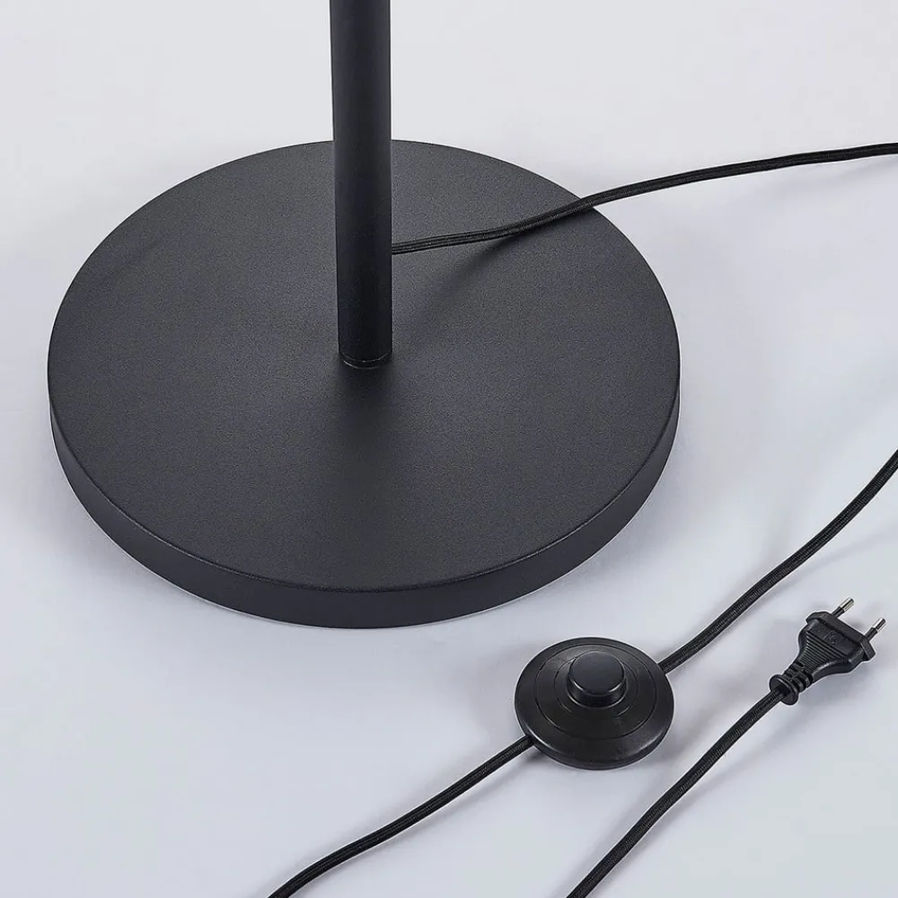 Lindby Gulvlamper|Gulvlamper > gulvlampe Muriel, 1 lyskilde, sort/guld, metal