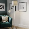 Lindby Gang|Pendellamper > gulvlampe Nantwin, 175 cm, grå, nikkel, tekstil
