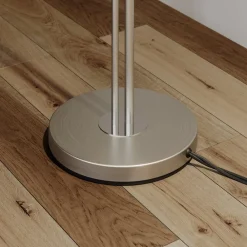 Lindby Gang|Pendellamper > gulvlampe Nantwin, 175 cm, grå, nikkel, tekstil