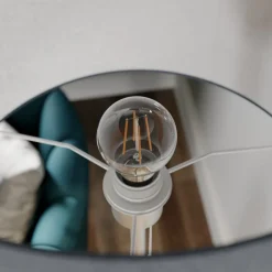 Lindby Gang|Pendellamper > gulvlampe Nantwin, 175 cm, grå, nikkel, tekstil