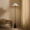 Gang|Gulvlamper ^ Lindby gulvlampe Norvik, højde 150 cm, sort/grå, metal