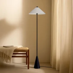 Gang|Gulvlamper ^ Lindby gulvlampe Norvik, højde 150 cm, sort/grå, metal