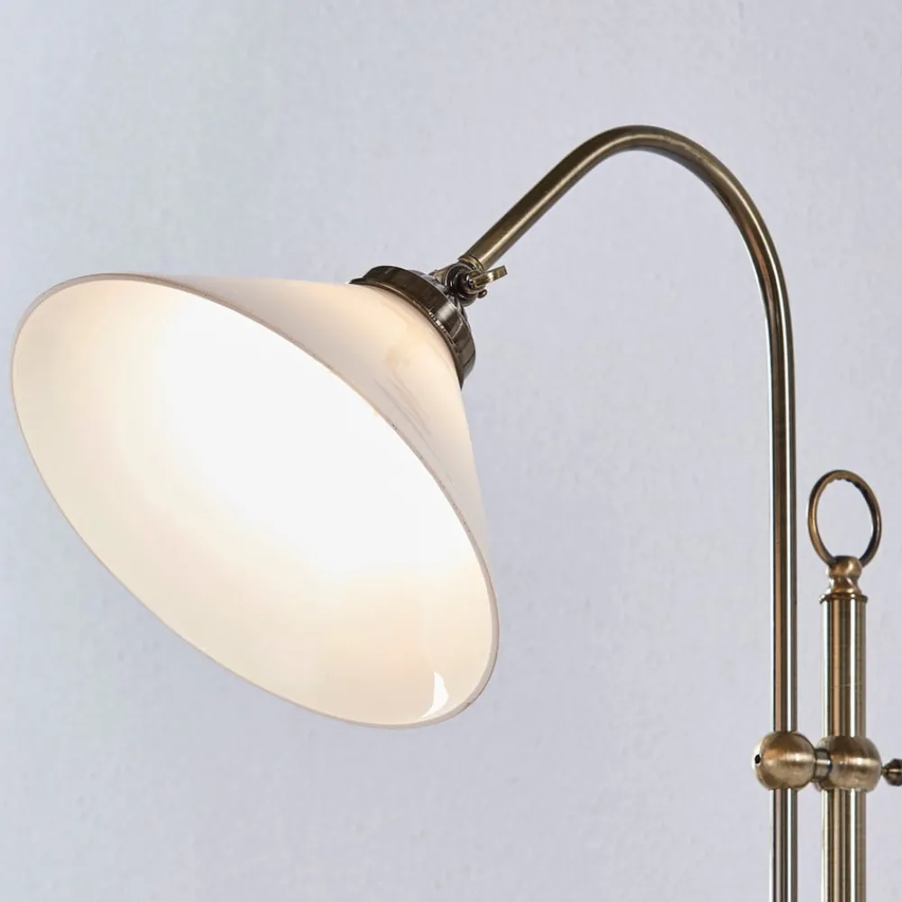 Lindby Gang|Gulvlamper > gulvlampe Otis, antik messing, glas, 170 cm, E27