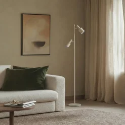 Lindby Arbejdsrum/Kontor|Gulvlamper > gulvlampe Ovelia, beige, metal, E27