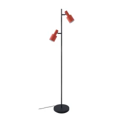 Lindby Arbejdsrum/Kontor|Gulvlamper > gulvlampe Ovelia, orange/sort, metal, E27