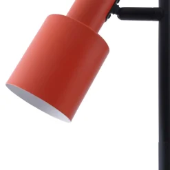 Lindby Arbejdsrum/Kontor|Gulvlamper > gulvlampe Ovelia, orange/sort, metal, E27