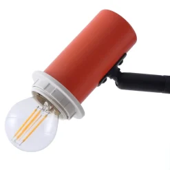 Lindby Arbejdsrum/Kontor|Gulvlamper > gulvlampe Ovelia, orange/sort, metal, E27