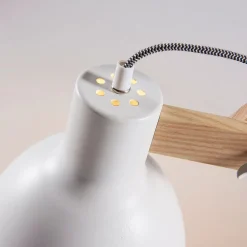 Lindby Arbejdsrum/Kontor|Pendellamper > gulvlampe Shivanja, træ, justerbar, 146 cm, E27