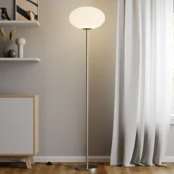Lindby Gang|Pendellamper > gulvlampe Sonika, 175 cm, nikkelfarvet, glas, E27