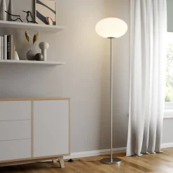 Lindby Gang|Pendellamper > gulvlampe Sonika, 175 cm, nikkelfarvet, glas, E27
