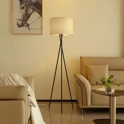 Gulvlamper|Gulvlamper ^ Lindby gulvlampe Soula, Ø 40 cm, beige, plast, E27