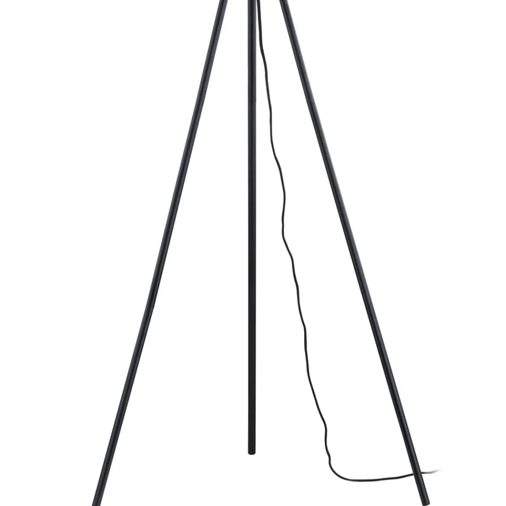 Lindby Gulvlamper|Gulvlamper > gulvlampe Tamira, sort, rattan, 143 cm høj, E27