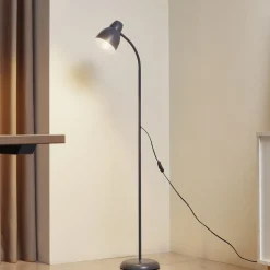 Lindby Gulvlamper|Gulvlamper > Gulvlampe Tebbi, grå, metal, højde 150 cm