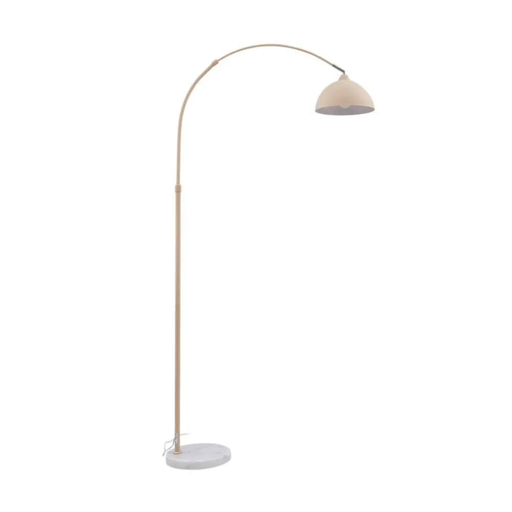 Lindby Gulvlamper|Gulvlamper > Gulvlampe Tonka, beige, metal/marmor, 180 cm, E27