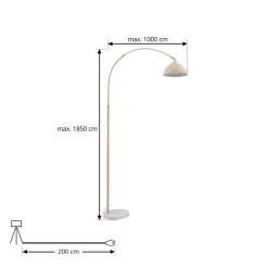 Lindby Gulvlamper|Gulvlamper > Gulvlampe Tonka, beige, metal/marmor, 180 cm, E27