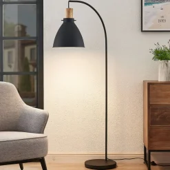 Lindby Pendellamper|Gulvlamper > gulvlampe Trebale, sort, træ, 154 cm, E27