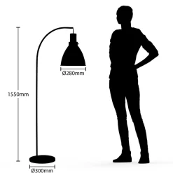Lindby Pendellamper|Gulvlamper > gulvlampe Trebale, sort, træ, 154 cm, E27