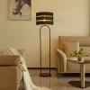Lindby Gang|Pendellamper > gulvlampe Tsomo, Ø 40 cm, sort, stof, E27