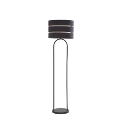 Lindby Gang|Pendellamper > gulvlampe Tsomo, Ø 40 cm, sort, stof, E27