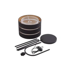 Lindby Gang|Pendellamper > gulvlampe Tsomo, Ø 40 cm, sort, stof, E27