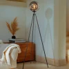 Lindby Gulvlamper|Gulvlamper > gulvlampe Valentina, E27, røggrå, glas, 150 cm