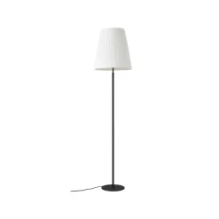 Lindby Gang|Gulvlamper > gulvlampe Virelle, sort/hvid, tekstil, højde 170 cm