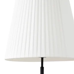 Lindby Gang|Gulvlamper > gulvlampe Virelle, sort/hvid, tekstil, højde 170 cm