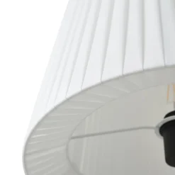 Lindby Gang|Gulvlamper > gulvlampe Virelle, sort/hvid, tekstil, højde 170 cm