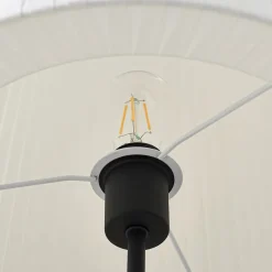 Lindby Gang|Gulvlamper > gulvlampe Virelle, sort/hvid, tekstil, højde 170 cm