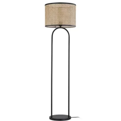 Lindby Gulvlamper > gulvlampe Yaelle, 146 cm høj, rattan, sort, E27