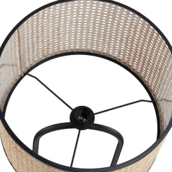 Lindby Gulvlamper > gulvlampe Yaelle, 146 cm høj, rattan, sort, E27